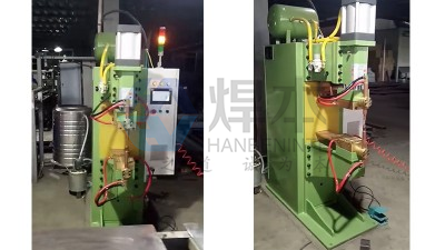 青島焊本為青島某客戶安裝調試中頻點焊機