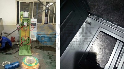 焊本為青島某客戶發貨并調試鍍鋅板中頻螺母點焊機